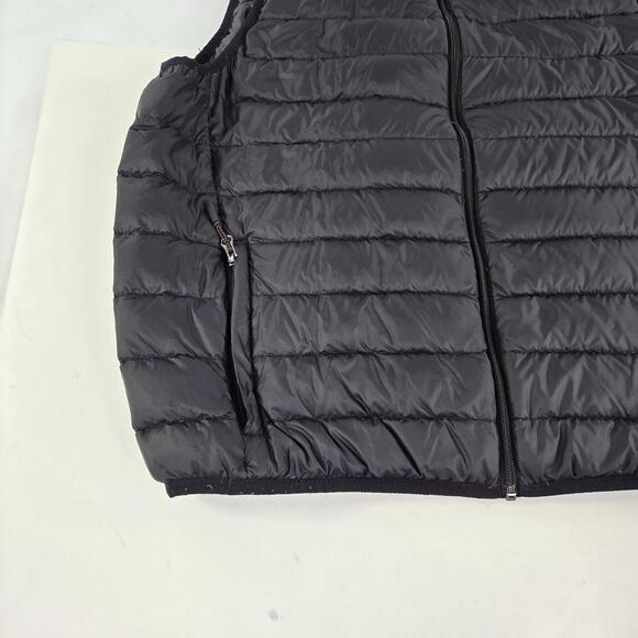 Hawke & Co 90% Duck Down Puffer Vest Size L Black Packable Full Zip Jacket Vest - Picture 4 of 12